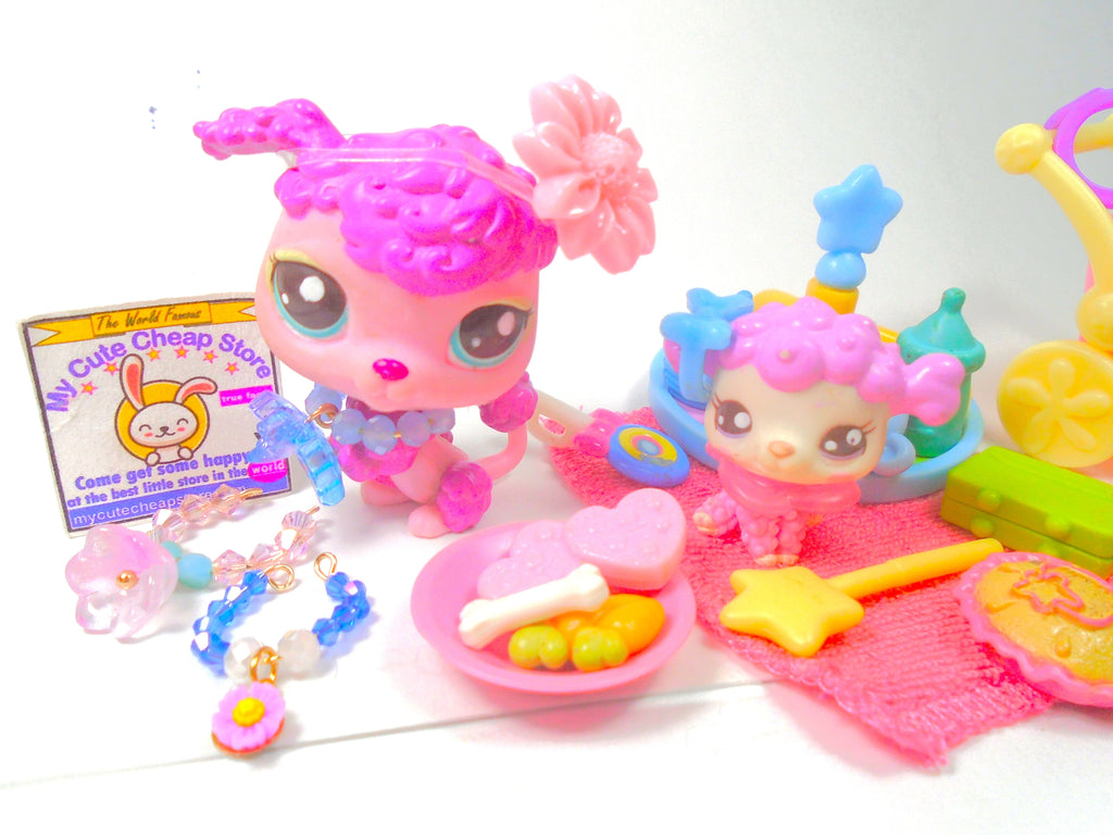 Littlest Pet Shop Angora cat #55 with cute accessories